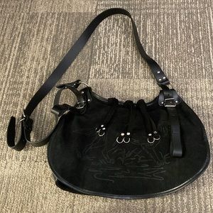 A.P.C. Black Suede Shoulder Bag
